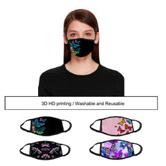 Unisex Cloth Mask Fashion 3D Digital Printed Dustproof Washable