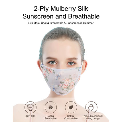 2-Ply Mulberry Silk Mask Sunscreen & Breathable Fashion Mask
