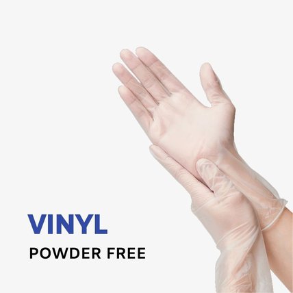 Plastic Vinyl Gloves Powder Free PVC Gloves (100PCS)