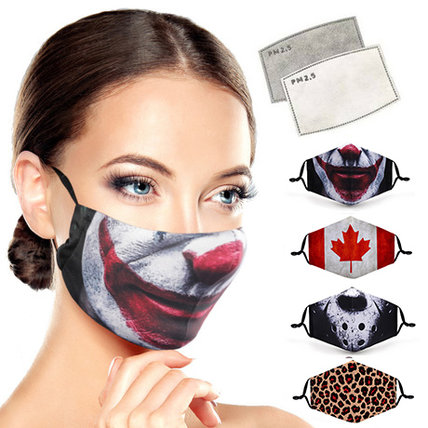 Unisex Cloth Mask 3D Digital Printed with Filter Pocket