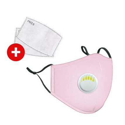 Pure Cotton Respirators with Breathing Valve and 2 Filters (3 PCS)