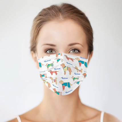 Multicolor Cartoon Print Disposable Face Mask Adult 3-ply (50 PCS - Any 5 colors)