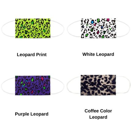 Multicolor Leopard Print Disposable Face Mask Adult 3-ply (50 PCS - Any 4 colors)