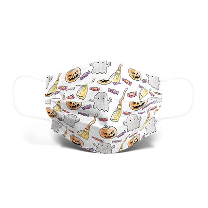 Multicolor Halloween Printed Disposable Face Mask Adult  3-ply(50 PCS - Any 5 colors)