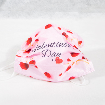 Multicolor Valentine's Day Adult Disposable Printed Face Mask 3-ply(50 PCS - Any 5 colors)